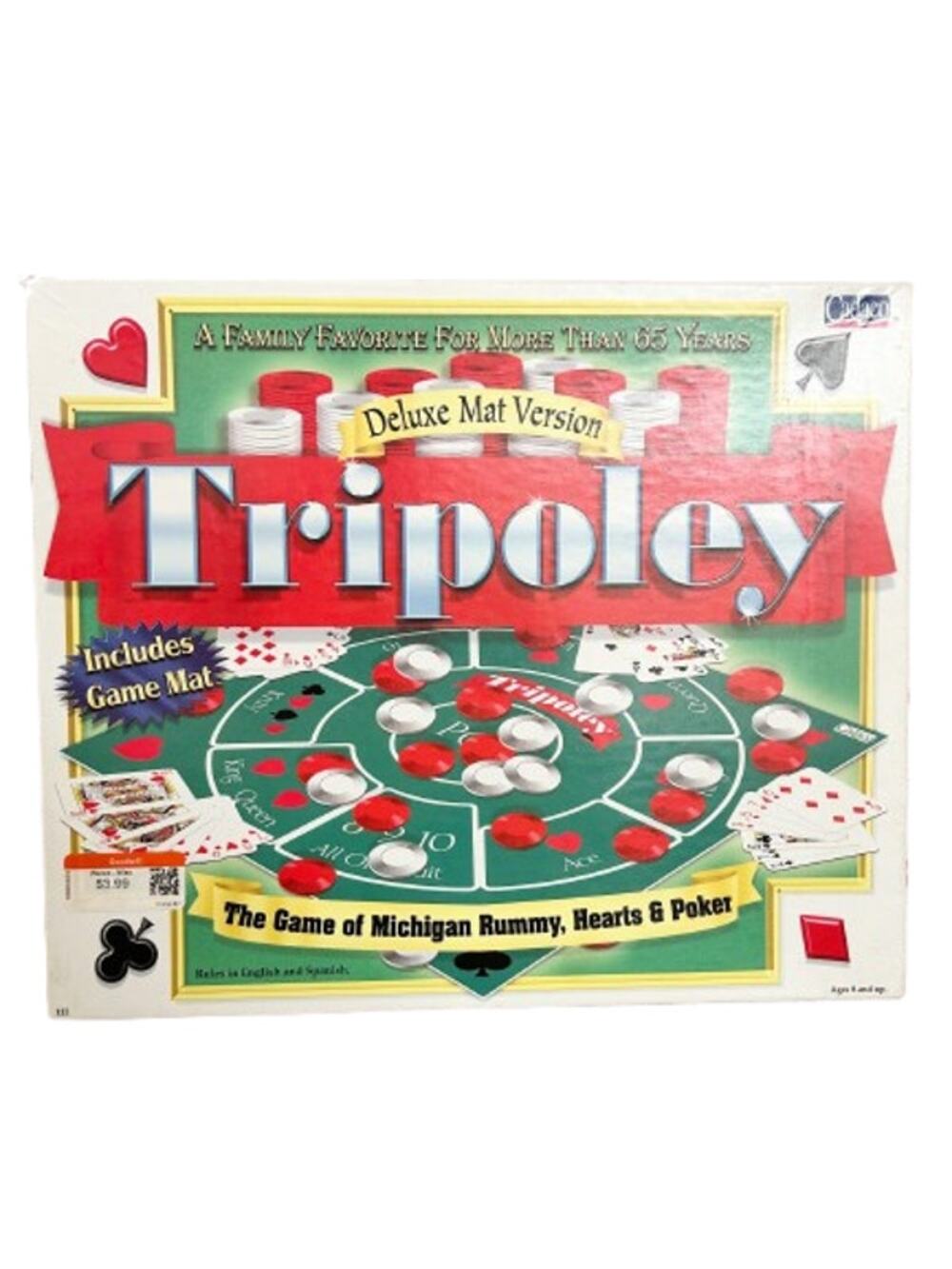 CADACO Tripoley Deluxe Mat Version Board Game Michigan Rummy Hearts Poker
